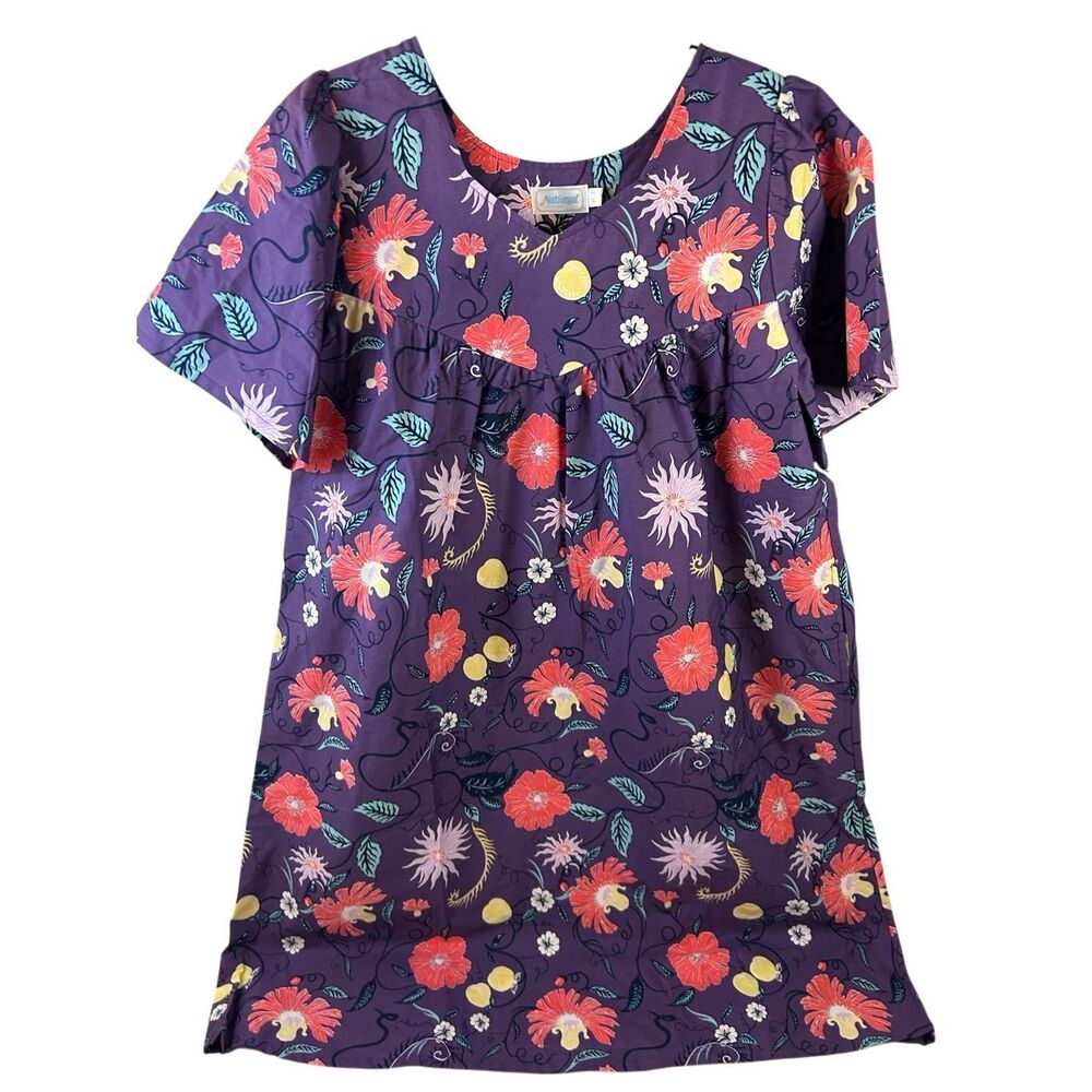 National house gown medium purple flowers new‎